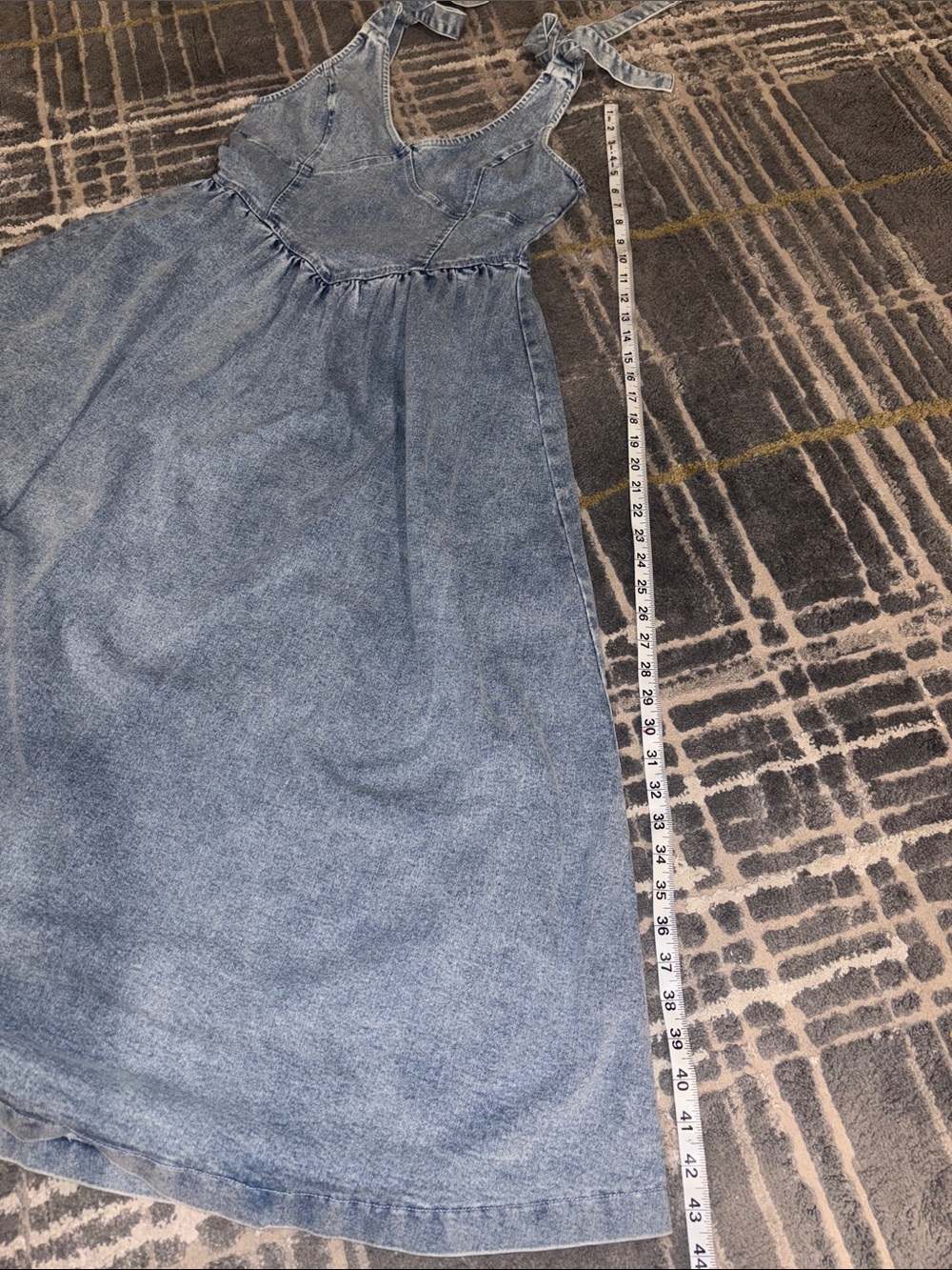 Light Wash Denim A-Line Dress - Picture 12 of 13